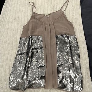 Joie mauve and silver sequin top